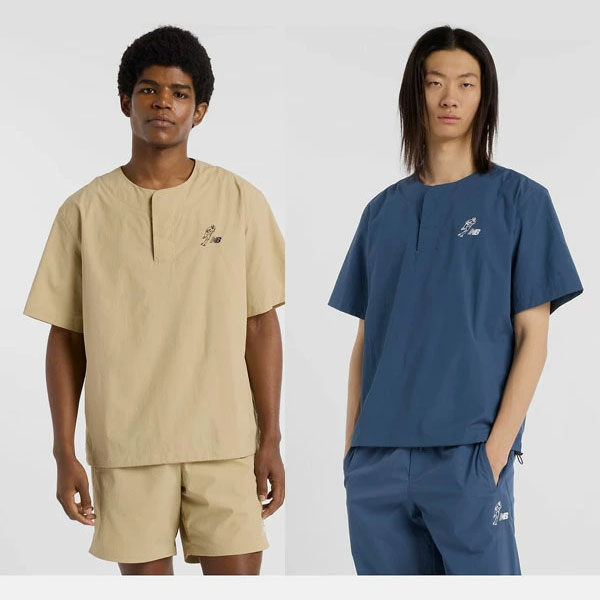 大谷翔平 トップス ニューバランス 半袖 Woven Nylon Top シグネチャー ロゴ MT43730 3316