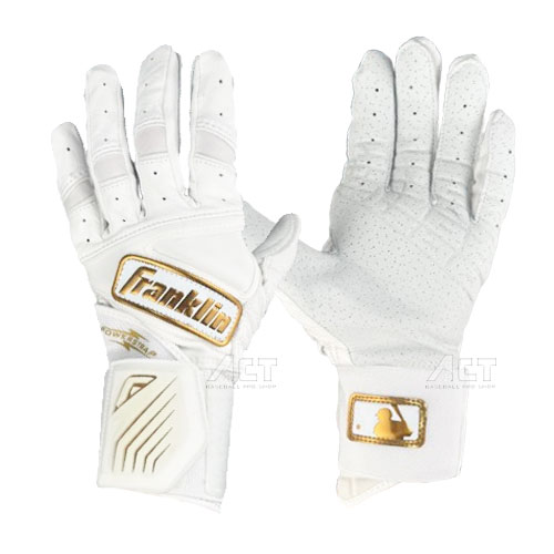 フランクリン Flanklin バッティング手袋 両手 POWERSTRAP INFINITE SERIES BATTING GLOVES バッティンググローブ 野球 硬式野球 軟式野球 草野球 大人 一般 ホワイト ゴールド 20440