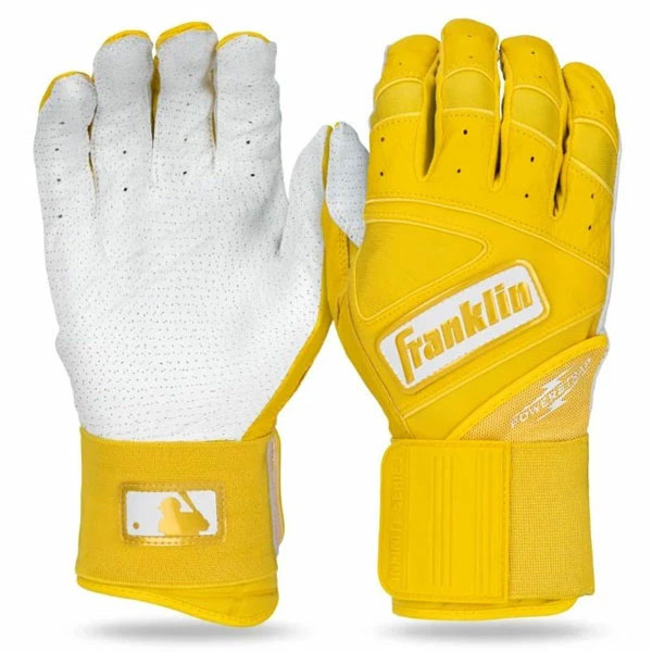 フランクリン Flanklin バッティング手袋 両手 Infinite Hi-Lite Powerstrap Batting Gloves バッティンググローブ 野球 硬式野球 軟式野球 草野球 大人 一般 イエロー 20443