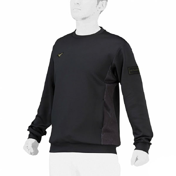ミズノプロ MIZUNOPRO トレーナー 長袖 メンズ レディース mizuno ミズノプロ ストレッチ スウェット 丸首 野球 トレーニング スポーツウェア ウェア ユニセックス 冬用 防寒ウェア 12JEBK74 トレーニング