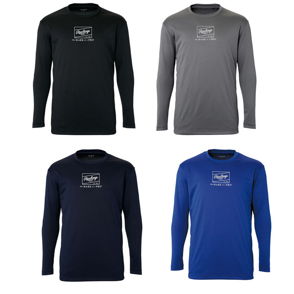 野球 Tシャツ 長袖 COMBAT コンバット 長袖ロゴプリント Tシャツ 吸水速乾 大人 ローリングス Rawlings スポーツウェア AST15S06