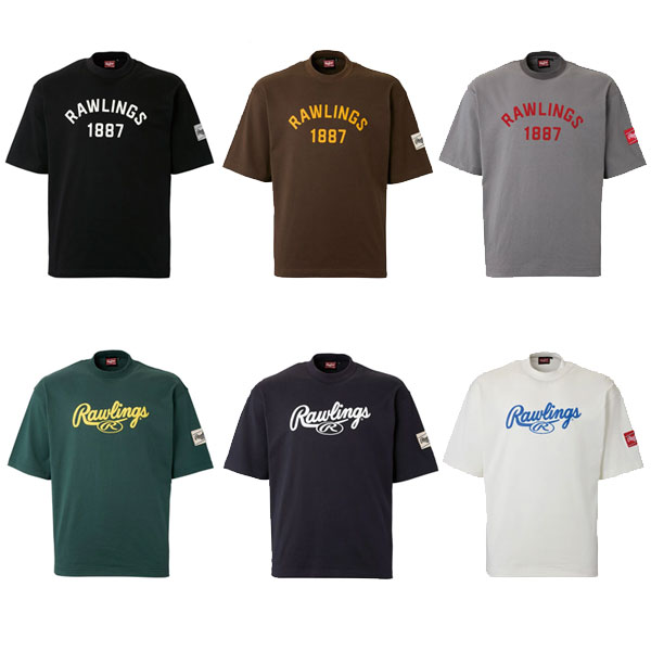 野球 Tシャツ ローリングス カレッジロゴ Tシャツ GROUND RED 半袖 メンズ AST15S13 春 夏 カジュアル スポーツウェア rawlings