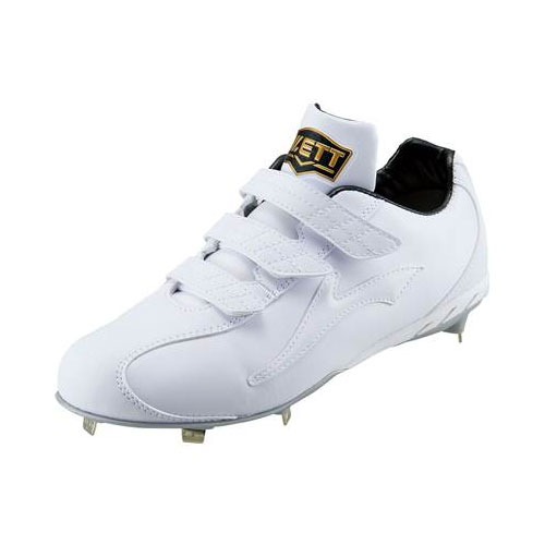 野球 スパイク ポイント 大人 白 ZETT ゼット 金具スパイク ウイニングロード WMB マジックテープ ベルト ベルクロ 高校野球対応 金具ソール プラスチック BSR2296WMB 野球スパイク 白スパイク