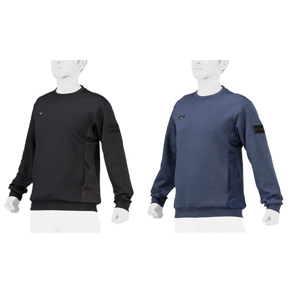 ミズノプロ MIZUNOPRO トレーナー 長袖 メンズ レディース mizuno ミズノプロ ストレッチ スウェット 丸首 野球 トレーニング スポーツウェア ウェア ユニセックス 冬用 防寒ウェア 12JEBK74 トレーニング