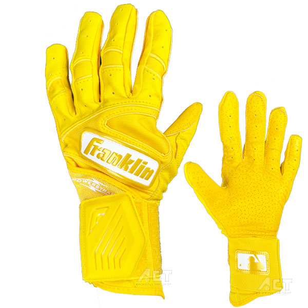 フランクリン Flanklin バッティング手袋 両手 Infinite Hi-Lite Powerstrap Batting Gloves バッティンググローブ 野球 硬式野球 軟式野球 草野球 大人 一般 イエロー 20443
