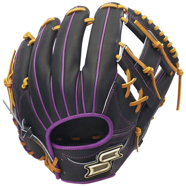 野球 グローブ 軟式 大人 右投げ SSK プロエッジ 内野手用 サイズ5L Nブラック×パープル PNC34525F