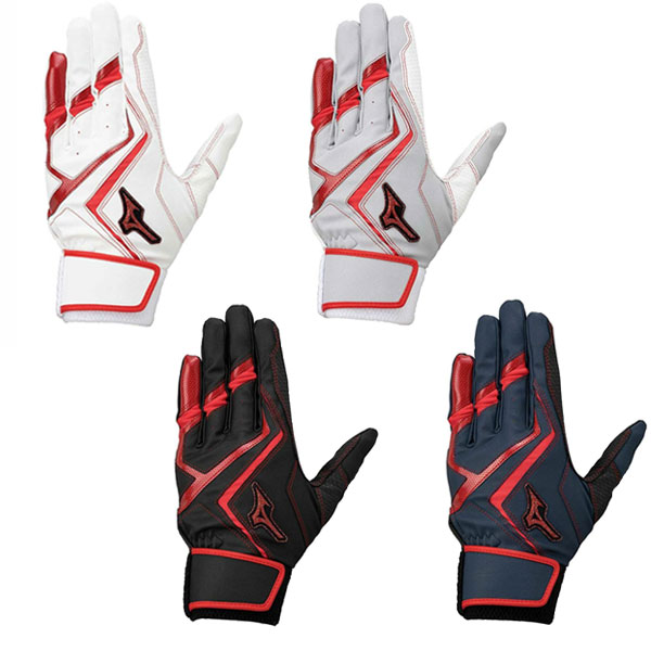 野球 バッティンググローブ 両手用 大人 ミズノ ウィルドライブ レッド 水洗い可 バッティンググラブ バッティング手袋 バッテ 1EJEA545