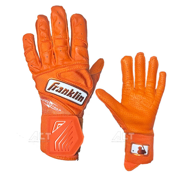 フランクリン Flanklin バッティング手袋 両手 Infinite Hi-Lite Powerstrap Batting Gloves バッティンググローブ 野球 硬式野球 軟式野球 草野球 大人 一般 オレンジ 20784