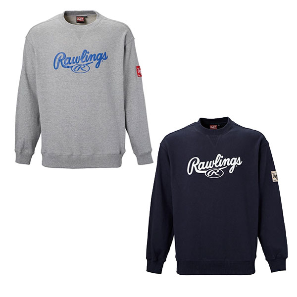 野球 ローリングス Rawlings スウェット 裏毛スウェットプルオーバークルー 長袖 上着 トップス トレーニング スポーツウェア 一般 大人 AOS15F14