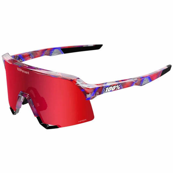100%（ワンハンドレッド） サングラス S3 FDJ Gloss Translucent Red/Blue HiPER® Fire Red Mirror Lens 60005-10056