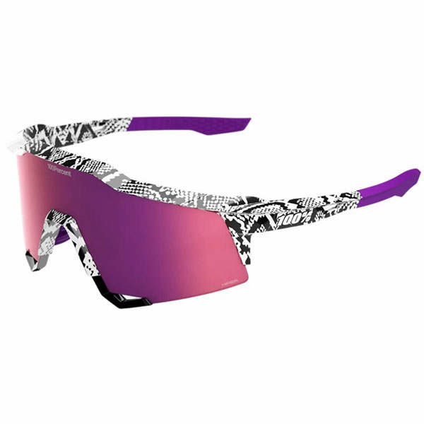 100%（ワンハンドレッド） サングラス SPEEDCRAFT® Elly 3 White Venom HiPER® Dark Purple Mirror Lens w/ Bonus HiPER® Coral Lens 60007-10067