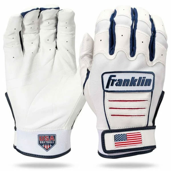 フランクリン バッティング手袋 両手 USA SOFTBALL CFX FP WOMEN’S 20710 WHITE/NAVY/RED BATTING GLOVES バッティンググローブ 野球 硬式野球 軟式野球 草野球 大人 一般 ブルー レディース