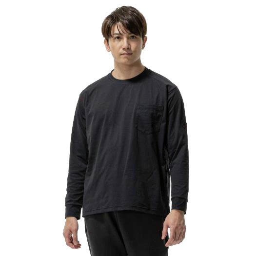 野球 シャツ ミズノ リリースポイント ロングTシャツ 長袖 ブラック シンプル 普段着 トレーニング メンズ レディース 速乾 ビッグシルエット 12JADT53