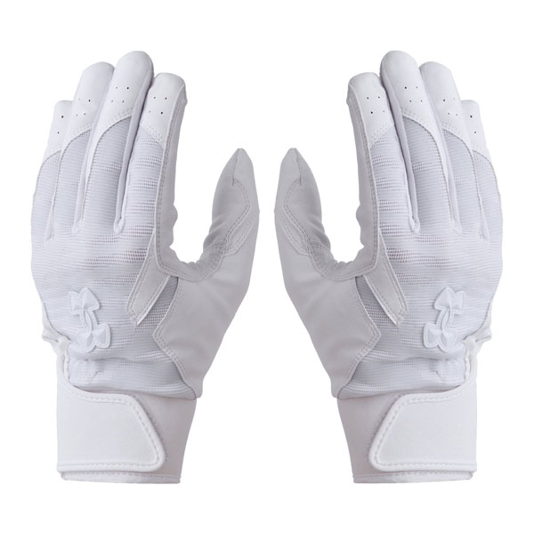 野球 バッティンググローブ 白 大人 両手用 アンダーアーマー UNDER ARMOUR UAクリーンアップ プロ バッティンググローブ ノンカラー 白 6001313 バッティンググラブ バッティング 手袋 手ぶくろ 高校野球対応